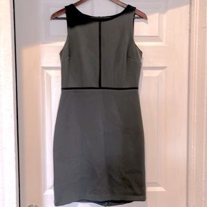 Womens sage green sheath lined dress black slimming ann Taylor on dress sz 4